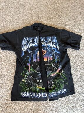 Kendrick Lamar 2025 Black Graphic Tour T-Shirt with Night Skyline